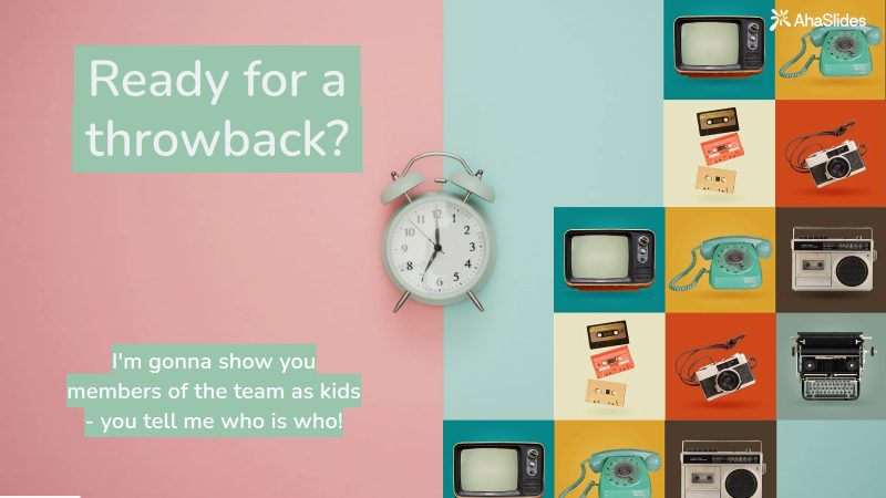 Preview slide from the Team time capsule photo quiz