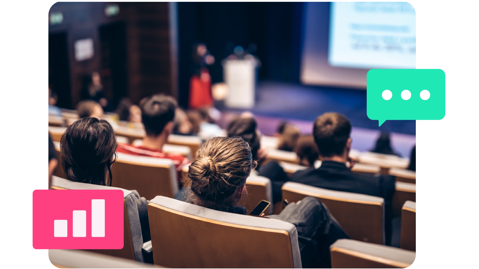 AhaSlides' online poll maker used in a big conference