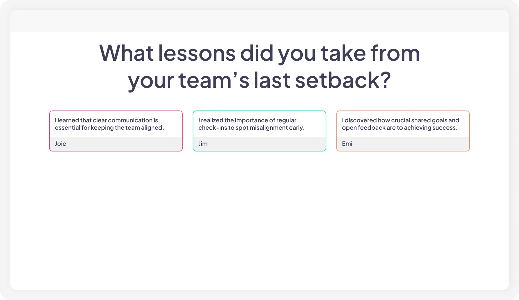 An open ended poll on AhaSlides which enables participants to arrange the items in correct order