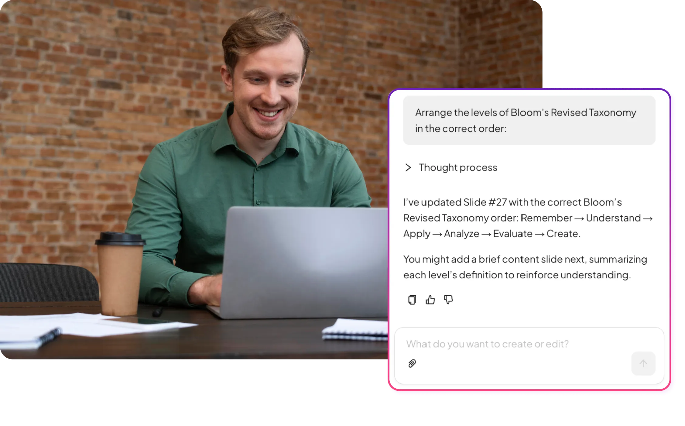 AhaSlides AI's thought process