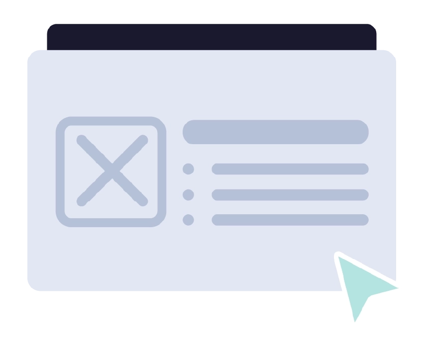 Formal-looking presentation window icon with a cursor pointer.