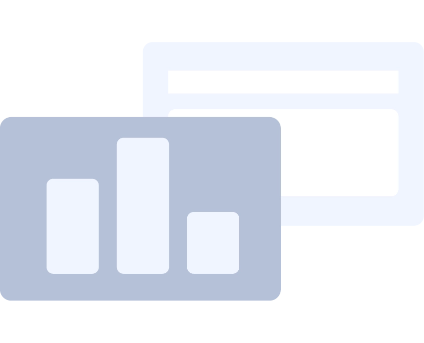 Bar chart and window icon.