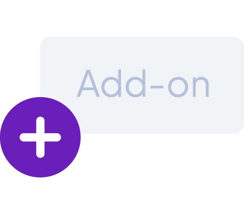 Plus symbol labeled as an add-on.