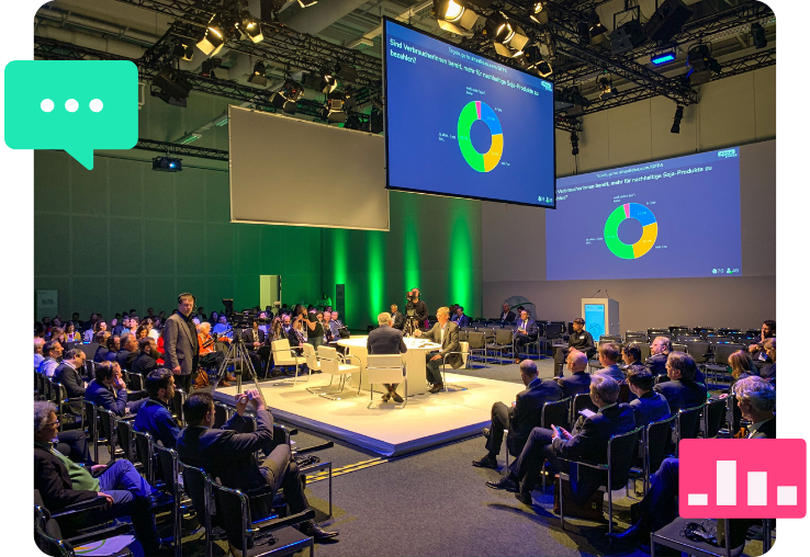 AhaSlides' online poll maker used in a big conference