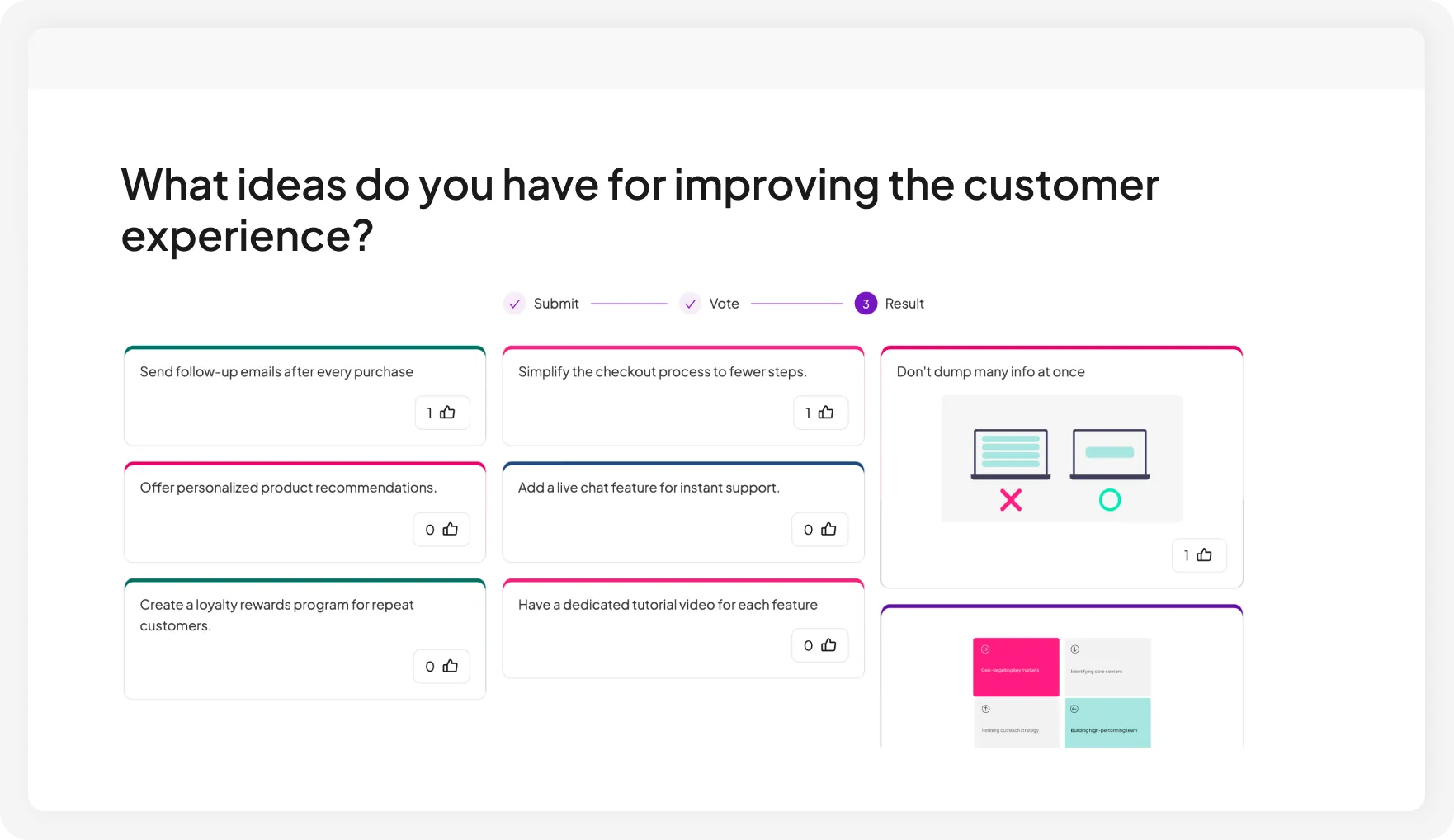 AhaSlides ranking poll putting audience opinions on the table before discussion starts