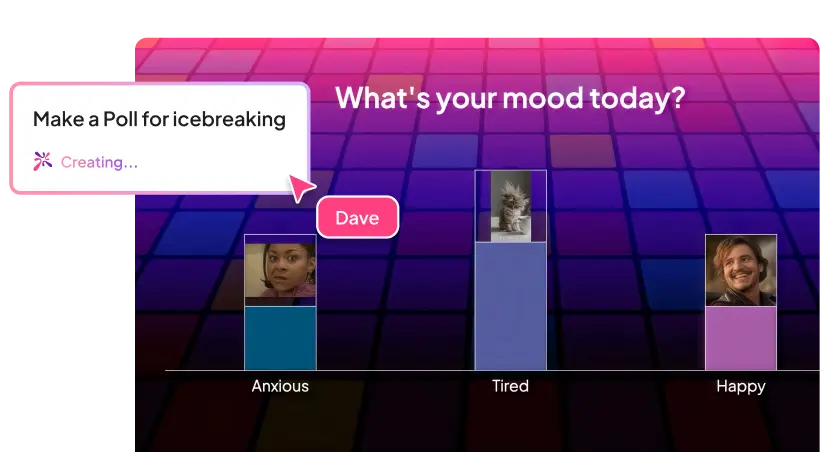 AhaSlides AI agent building an interactive presentation