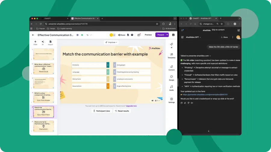 Transform your concepts into engaging ChatGPT presentations
