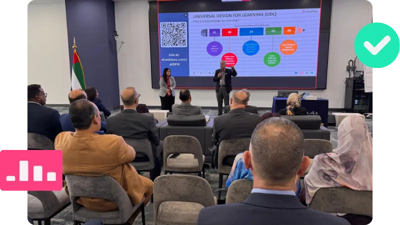 A training session using AhaSlides interactive presentation at Abu Dhabi university