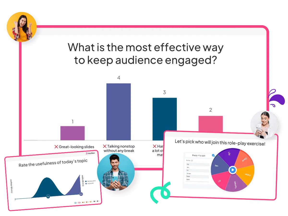 AhaSlides' diverse interactive features can help boost participants' retention in training
