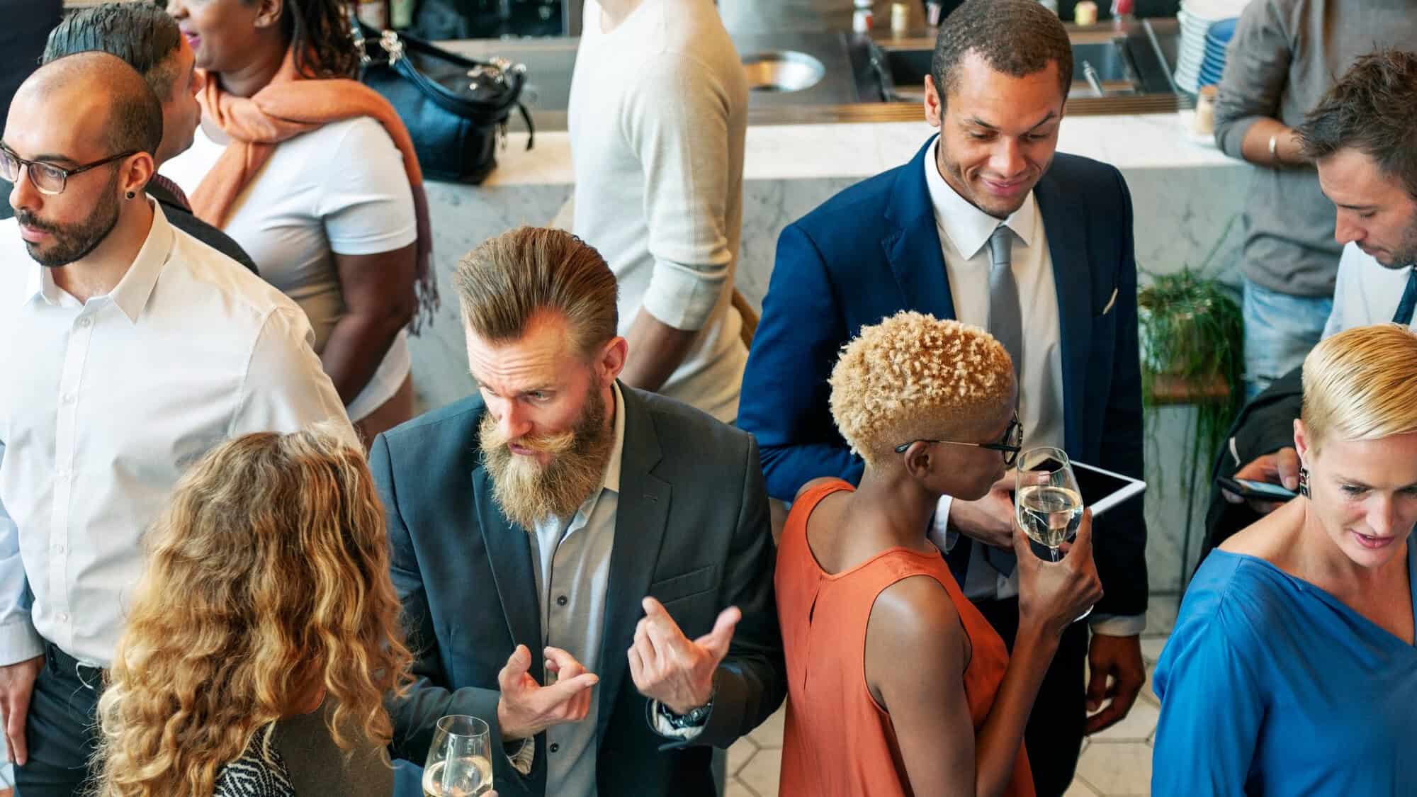 People networking in an event