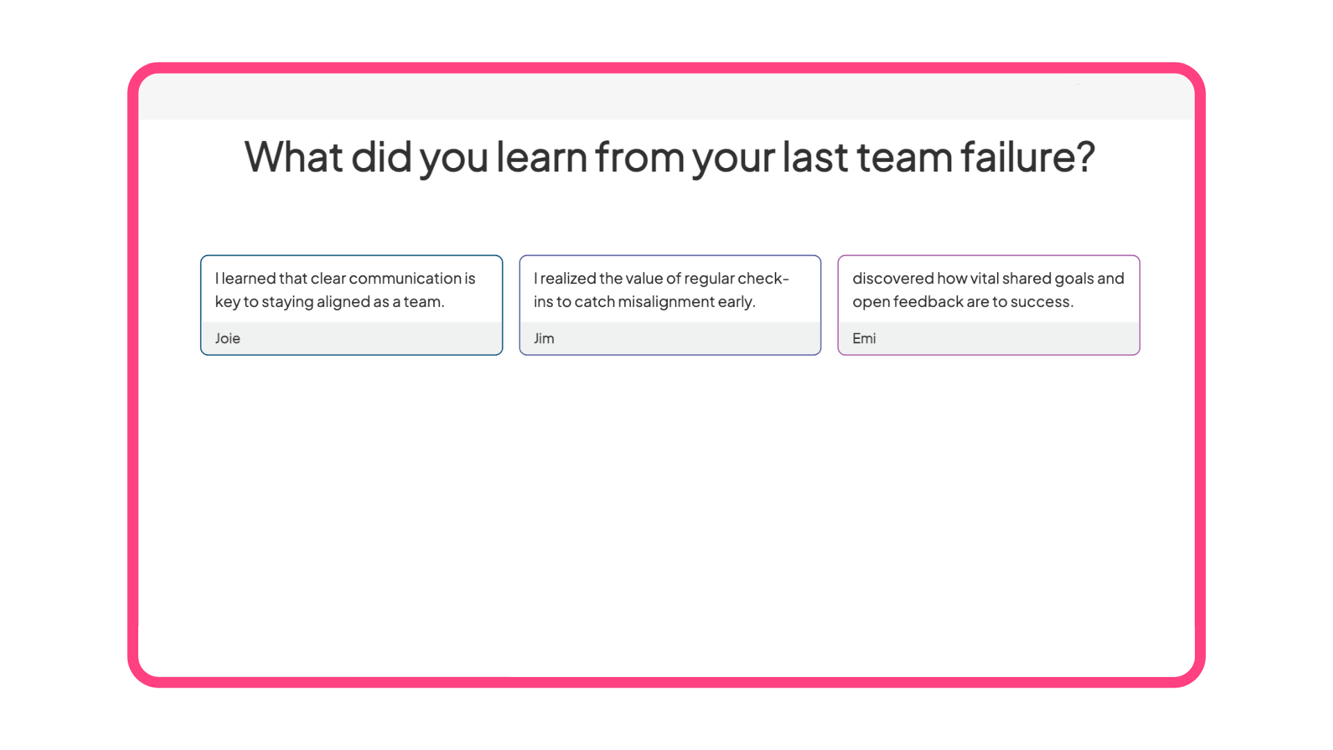 Um slide de resposta aberta da AhaSlides
