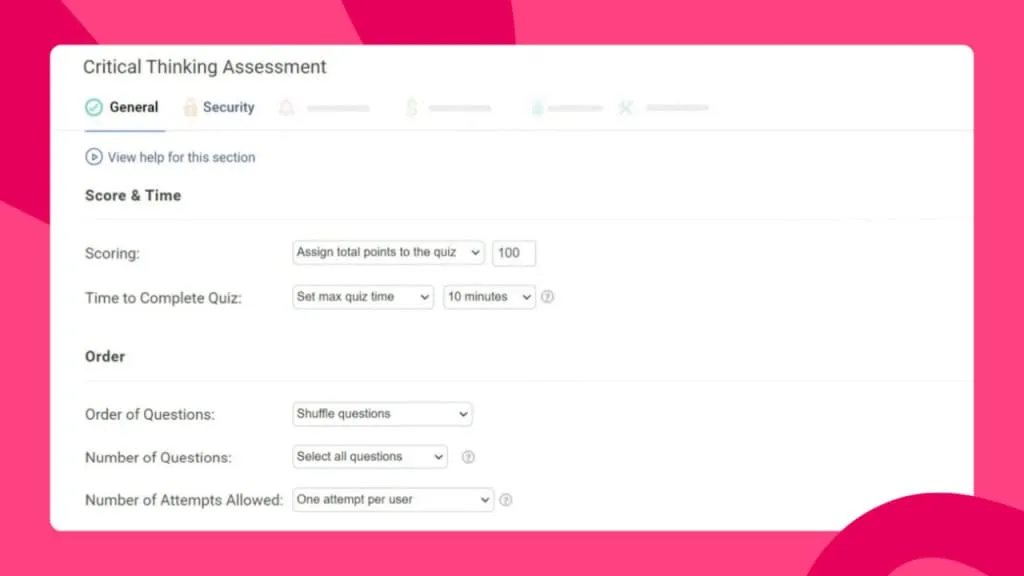 proprofs quiz for training