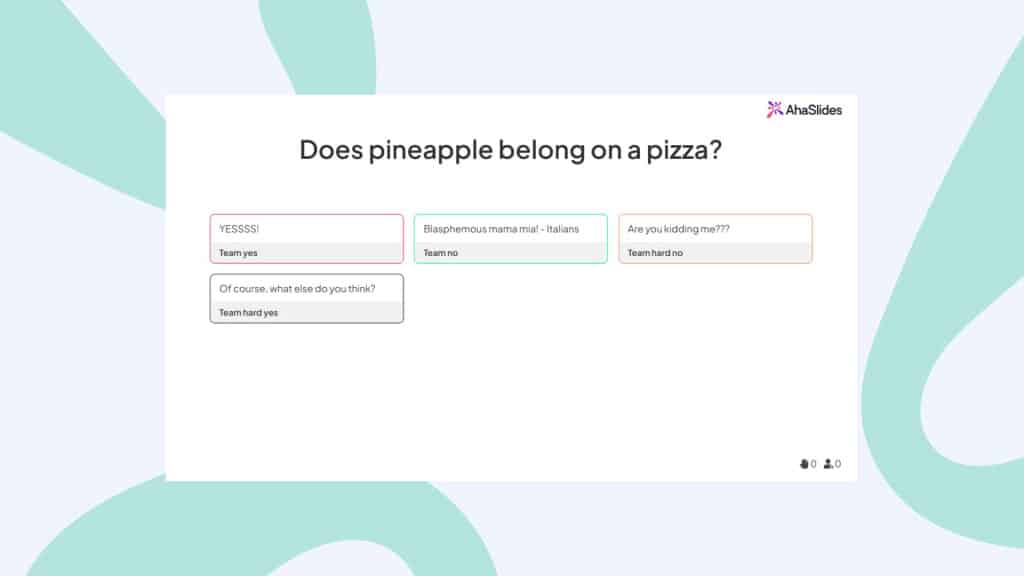 ahaslides type de diapositive ouverte