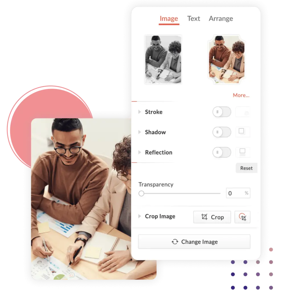 Zoho Show簡報編輯器,介面簡潔,並附有格式化工具。
