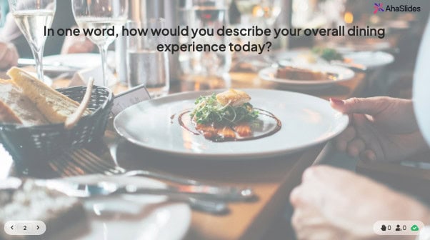 Restaurant customers waiting and engaging with interactive feedback on their phones