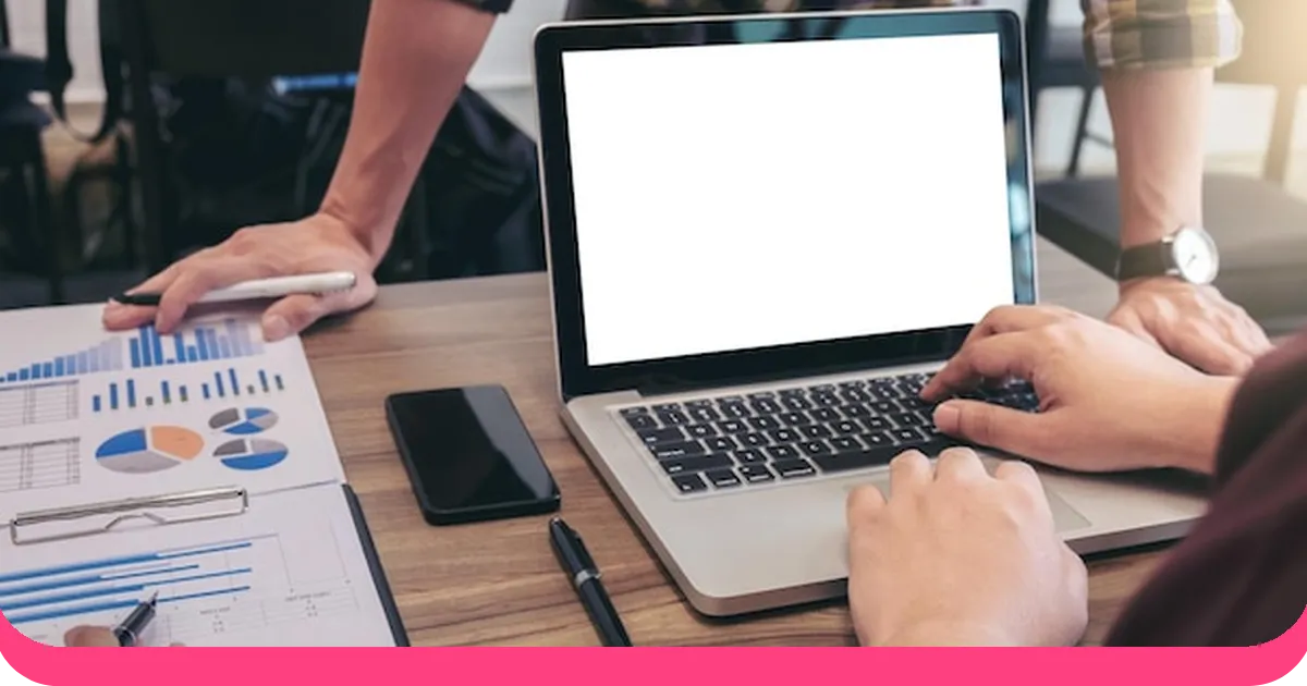 Team collaborating using presentation software