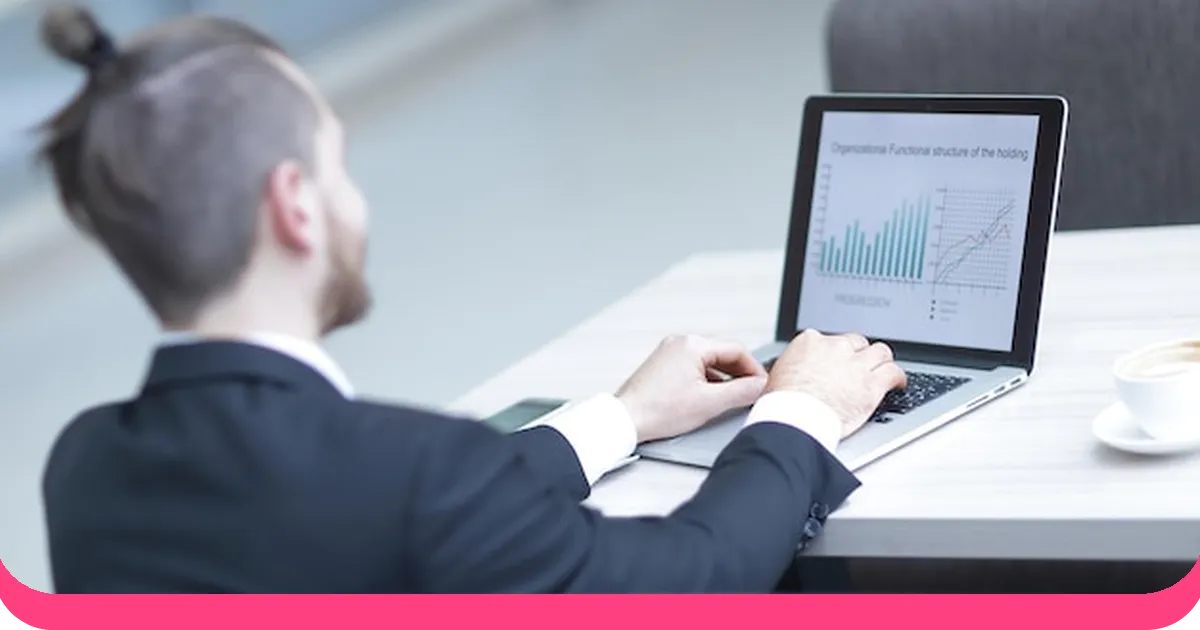 Professional analyzing data presentation methods on screen