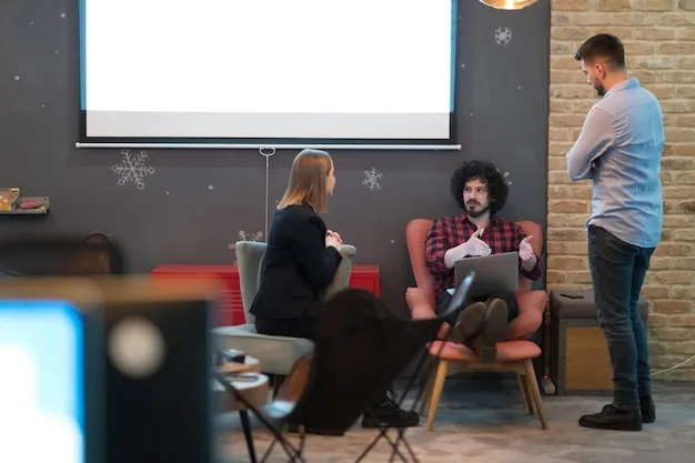 Team watching a presentation