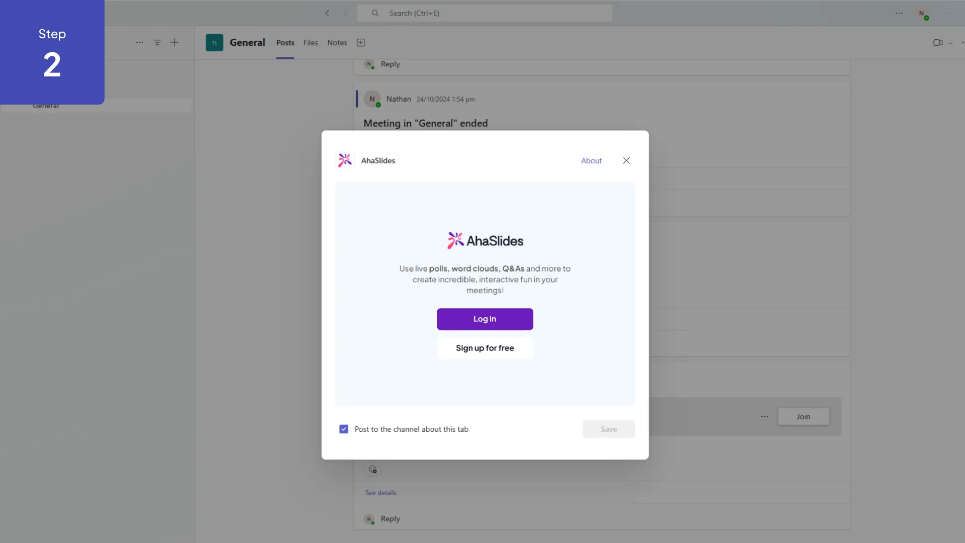 „AhaSlides“ apklausos su keliais atsakymų variantais rezultatai, rodomi tiesioginės „Microsoft Teams“ sesijos metu.