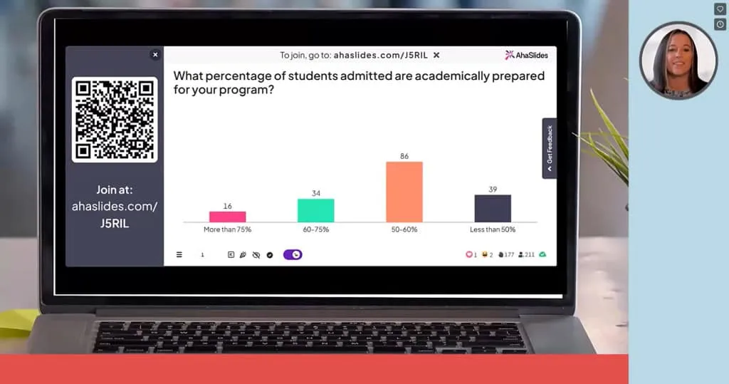 AhaSlides live poll on an online presentation