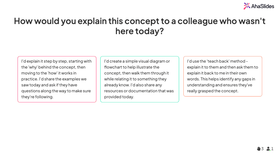 AhaSlides open-ended questions feature