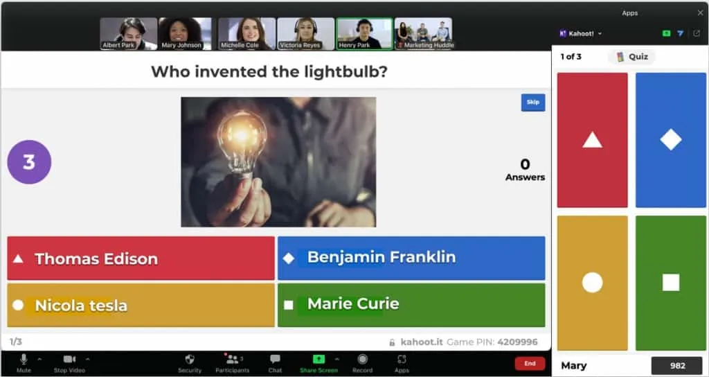 Live Quiz with Kahoot