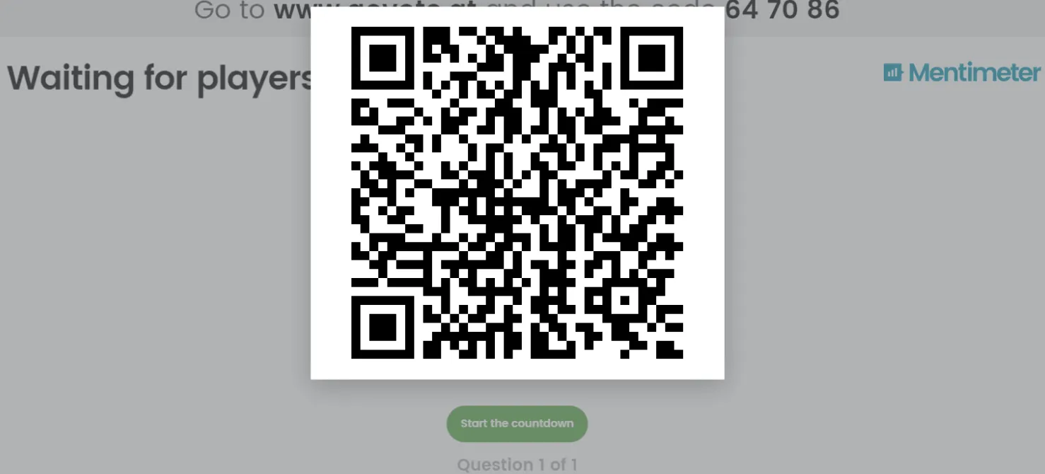 Mentimeter QR code. But is there a better way to join a presentation?