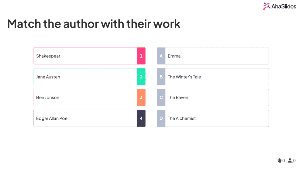 match the pairs quiz for class - ahaslides