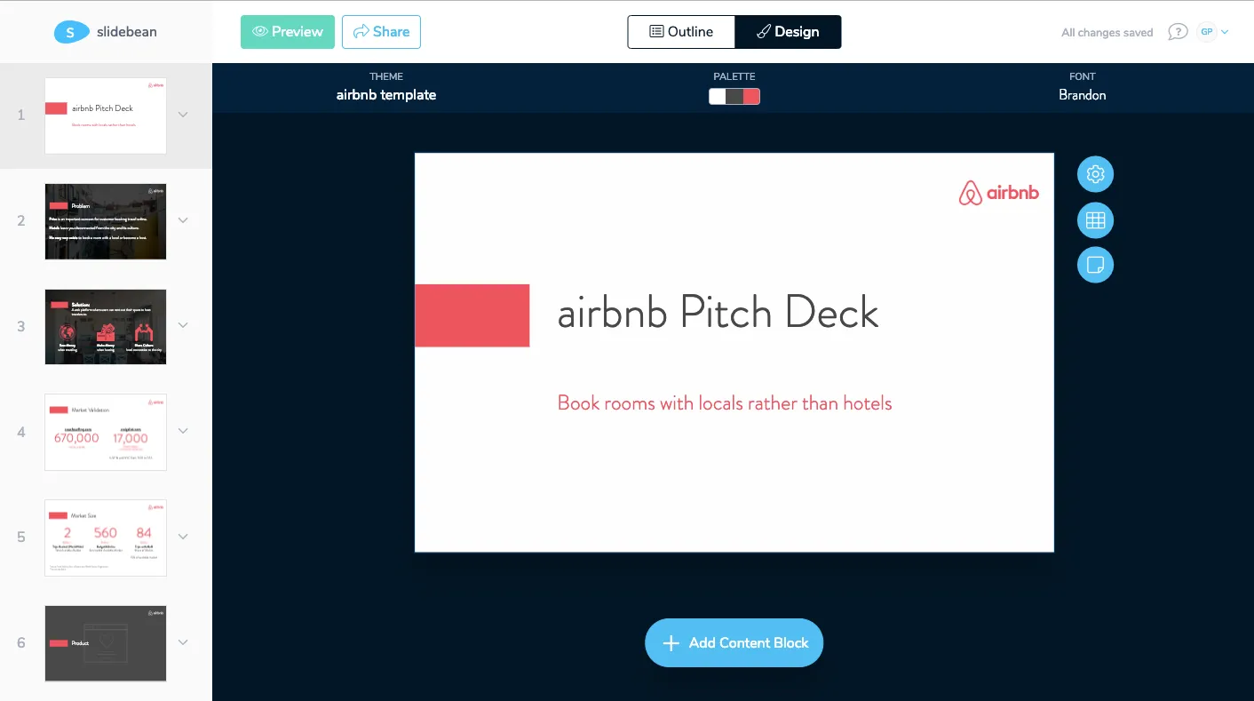 Slidebean AI-powered presentation design