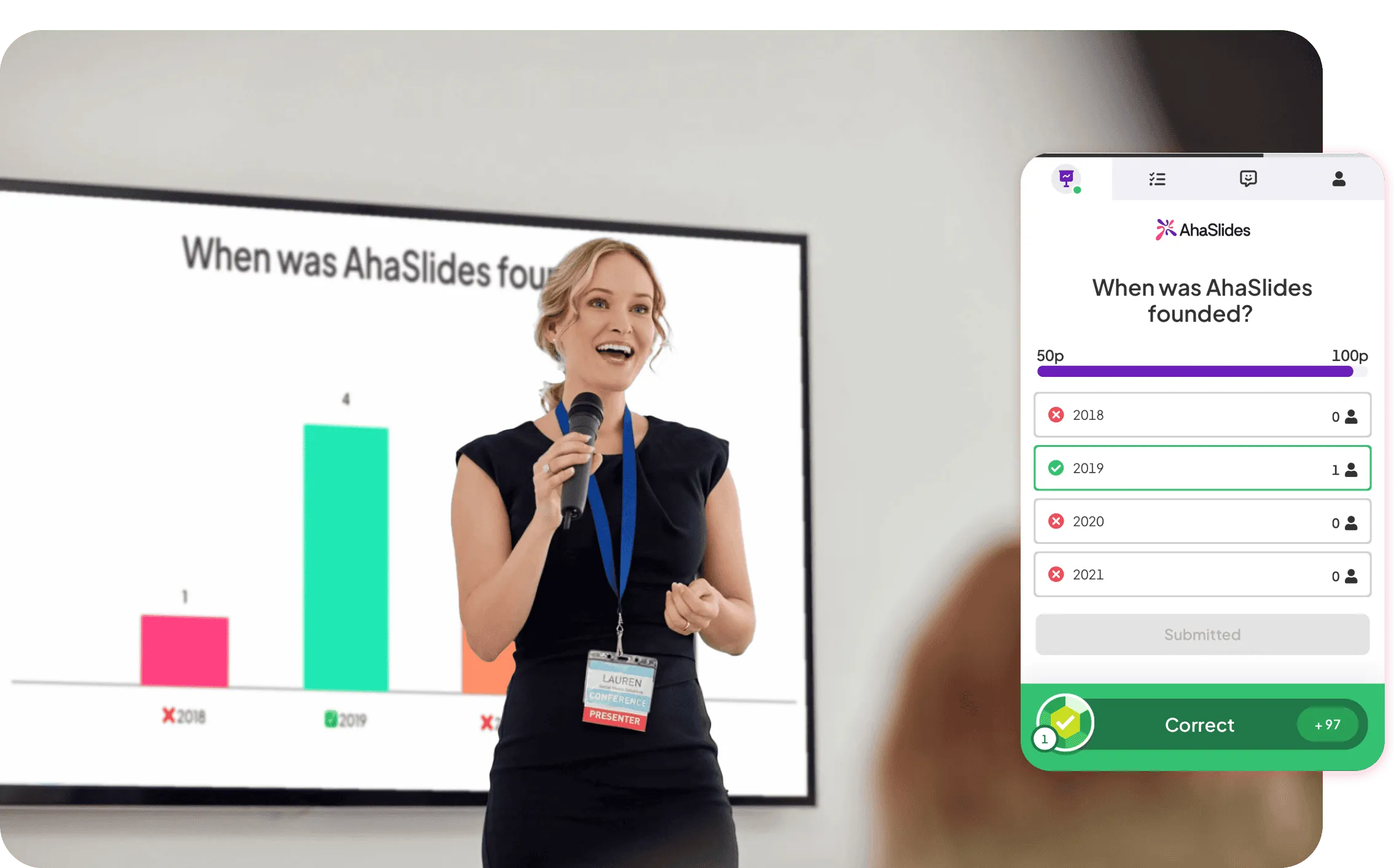 AhaSlides captivate audiences with live quizzes