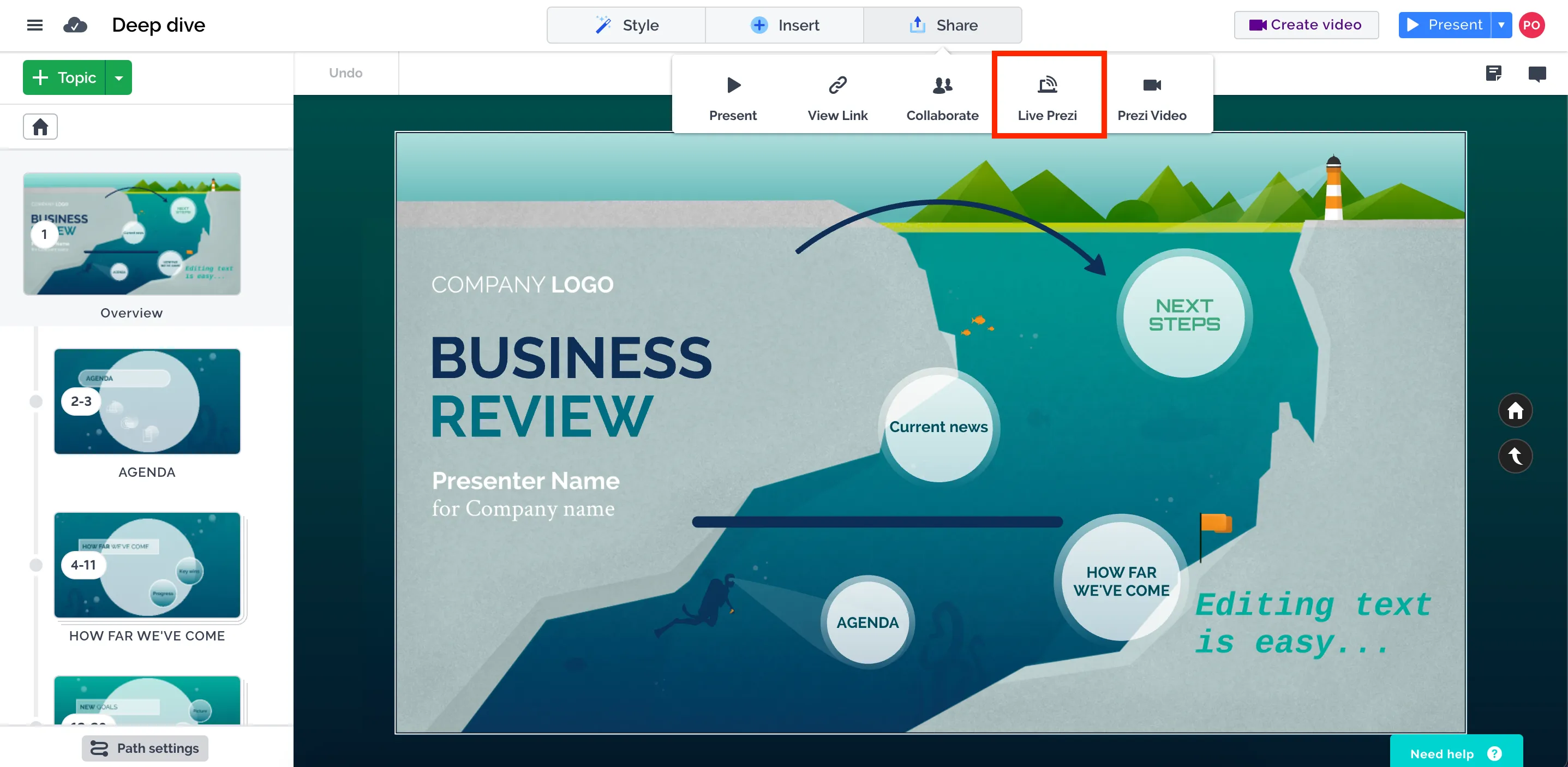 Prezi - an interactive presentation creator