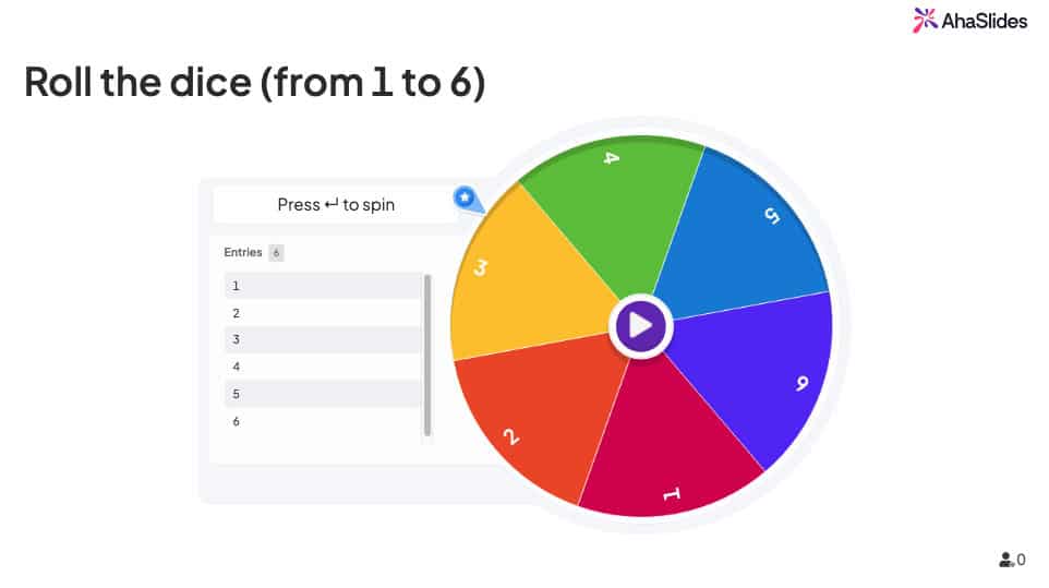 AhaSlides spinner wheel for classroom