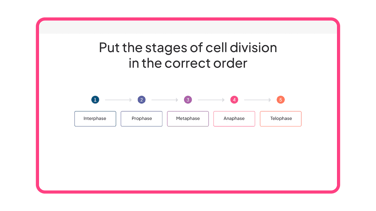 a correct order quiz for students