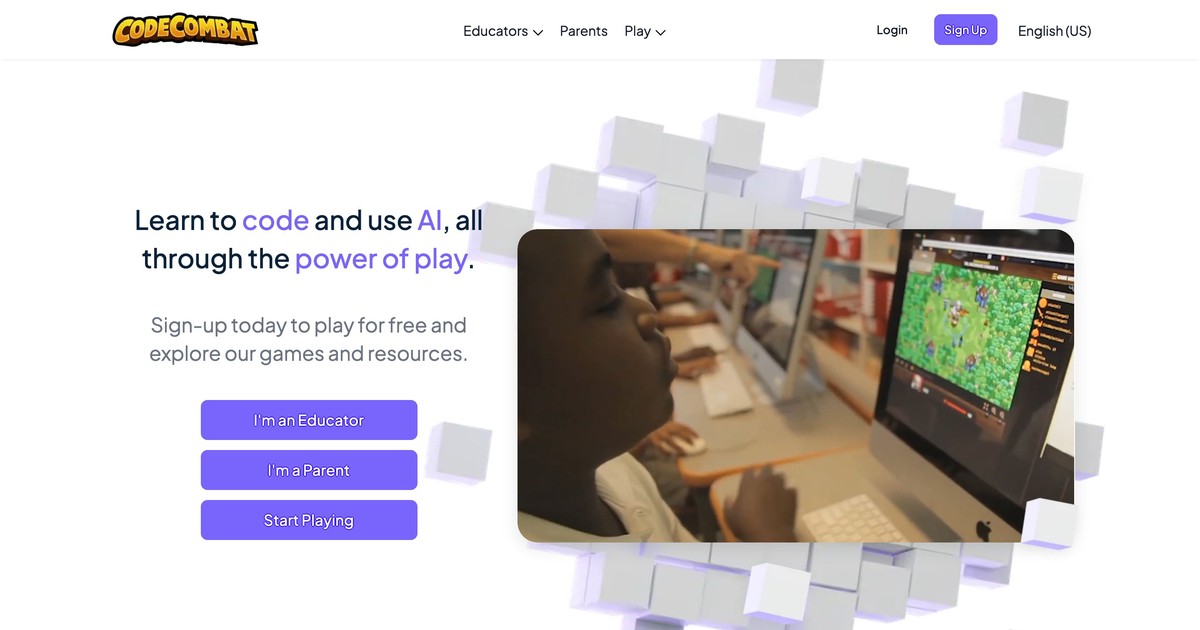 CodeCombat RPG coding game for students aged 9 and up