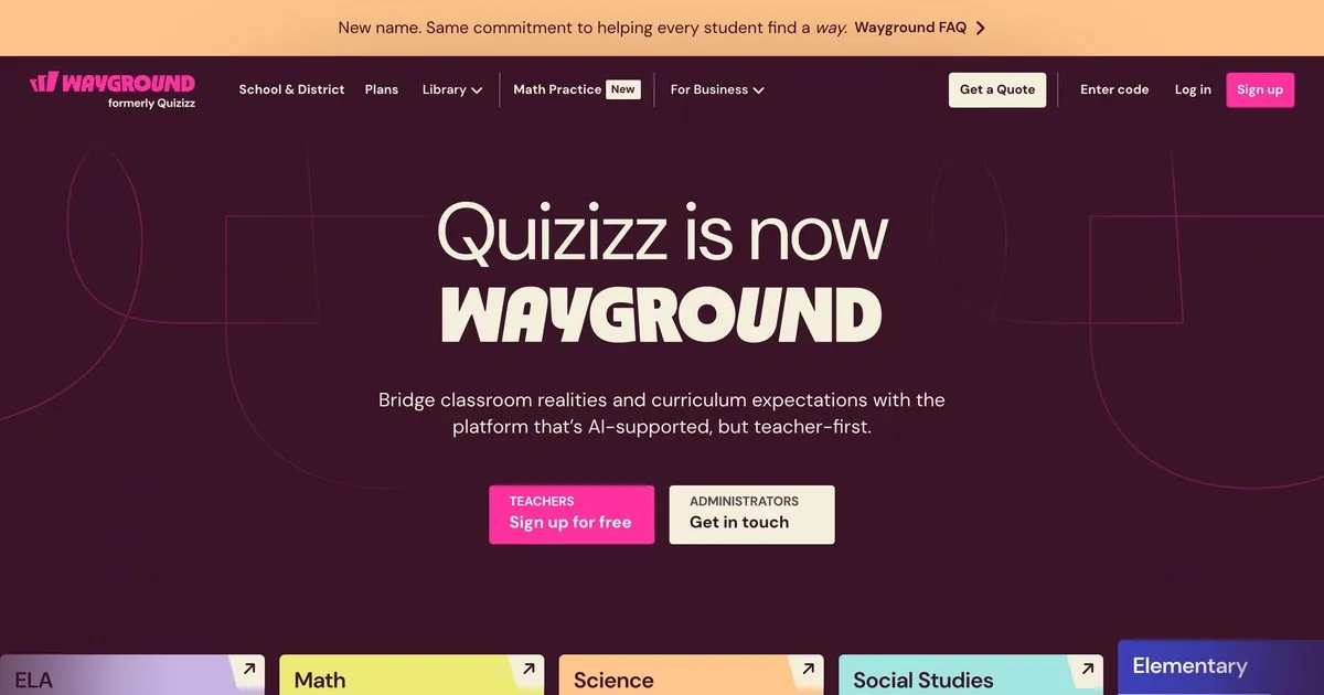 Wayground сандық сынып құралы