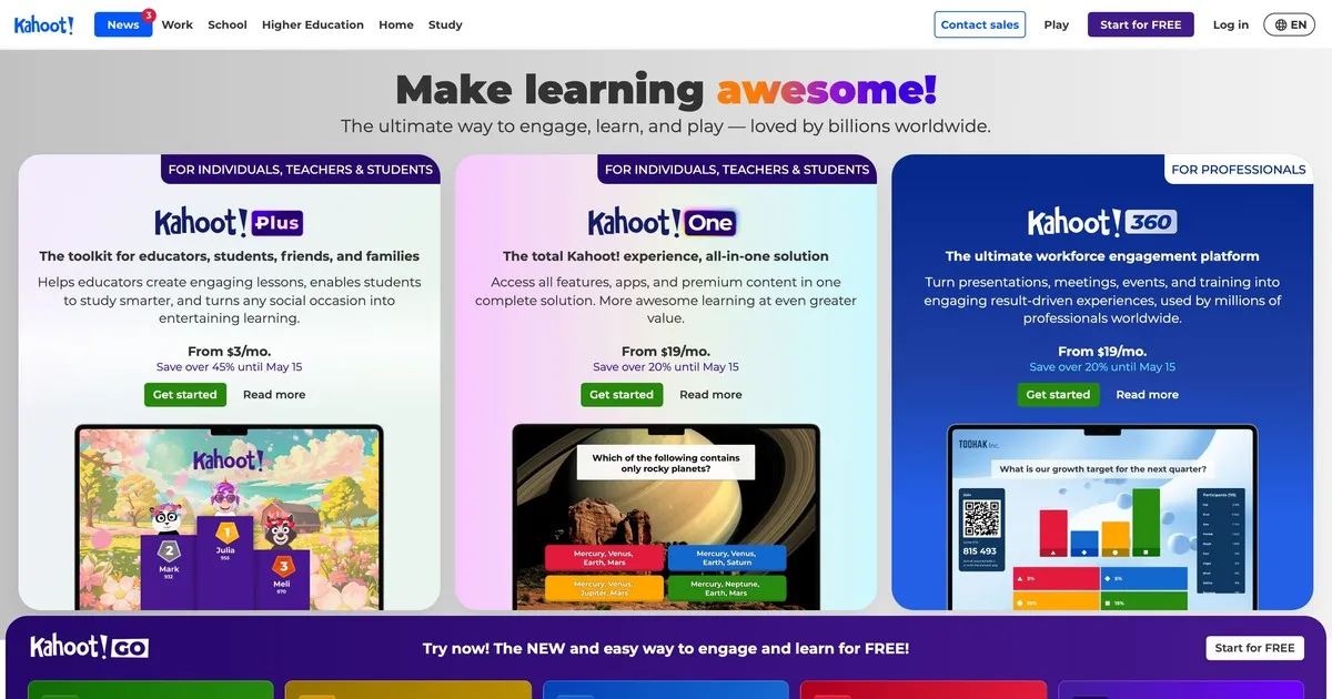 Gra edukacyjna Kahoot dla dzieci