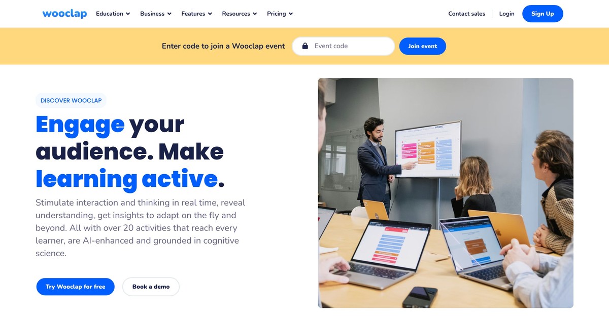 Wooclap classroom response system