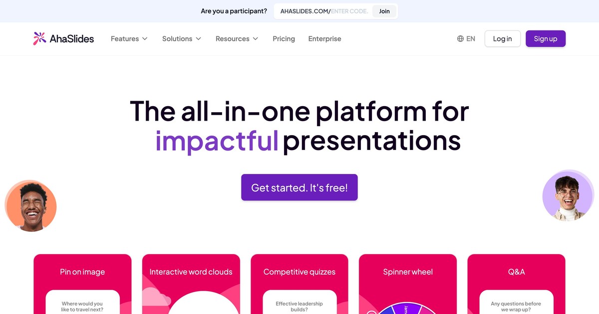 AhaSlides classroom response system