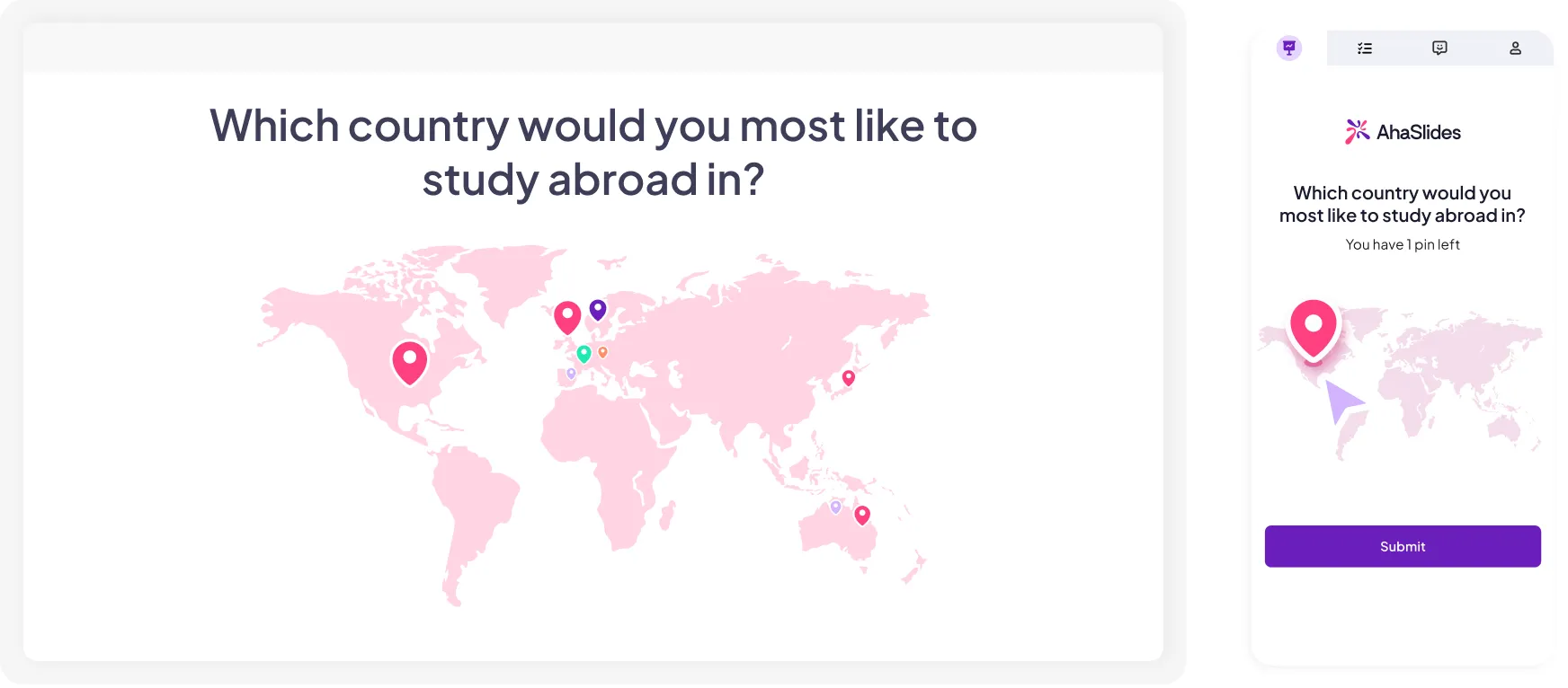 A multiple-choice poll on AhaSlides