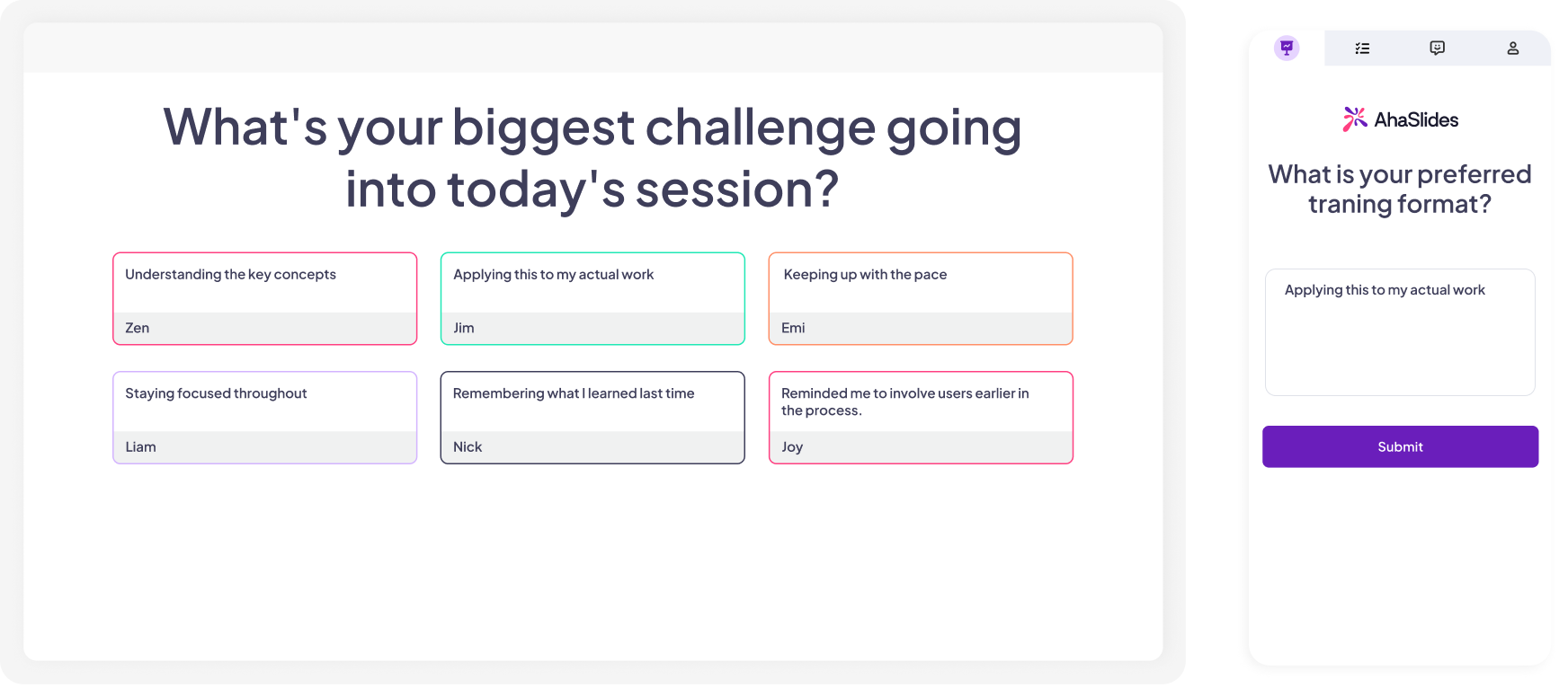 A multiple-choice poll on AhaSlides