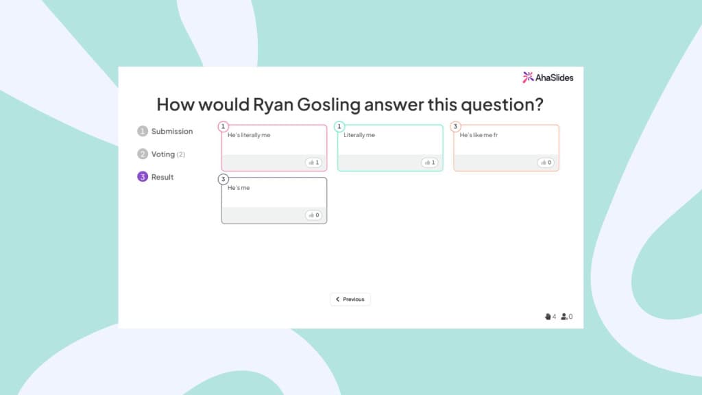 一個開放式的問題,詢問 Ryan Gosling 會如何回答這個問題