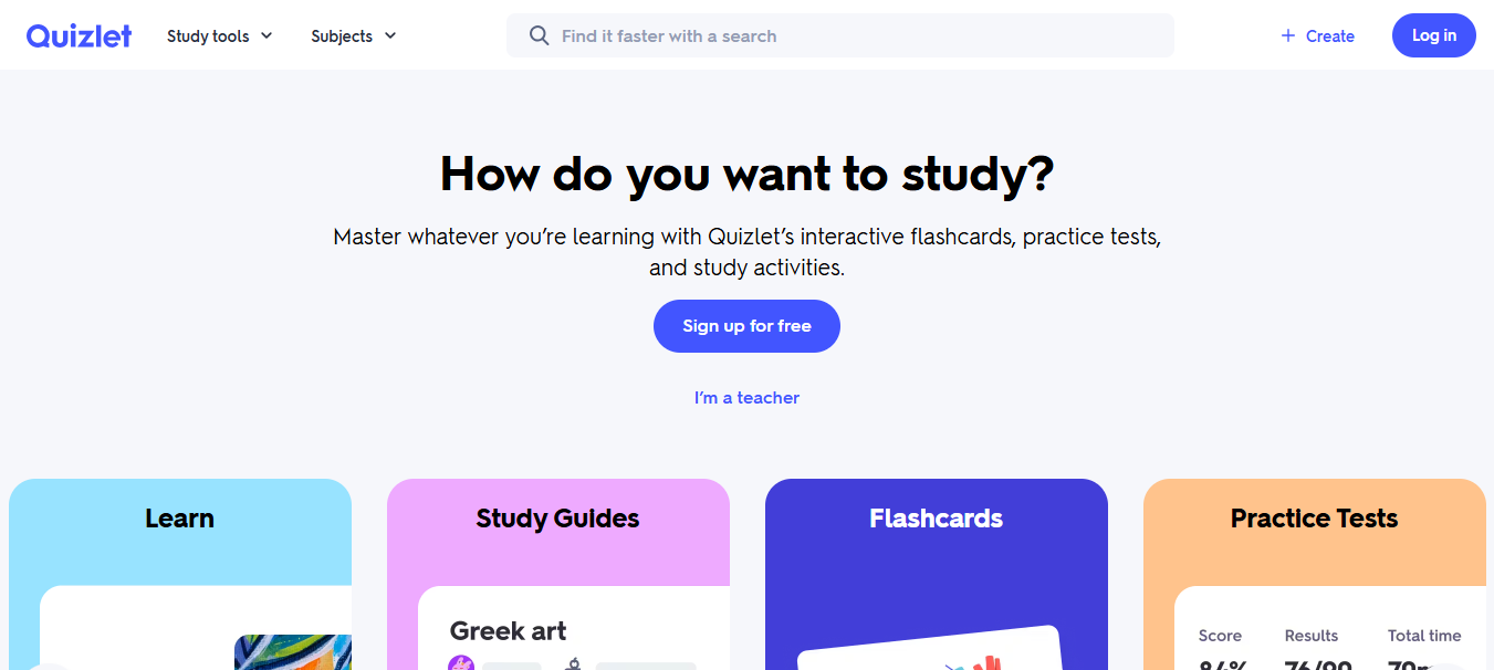 Quizlet digital classroom tool