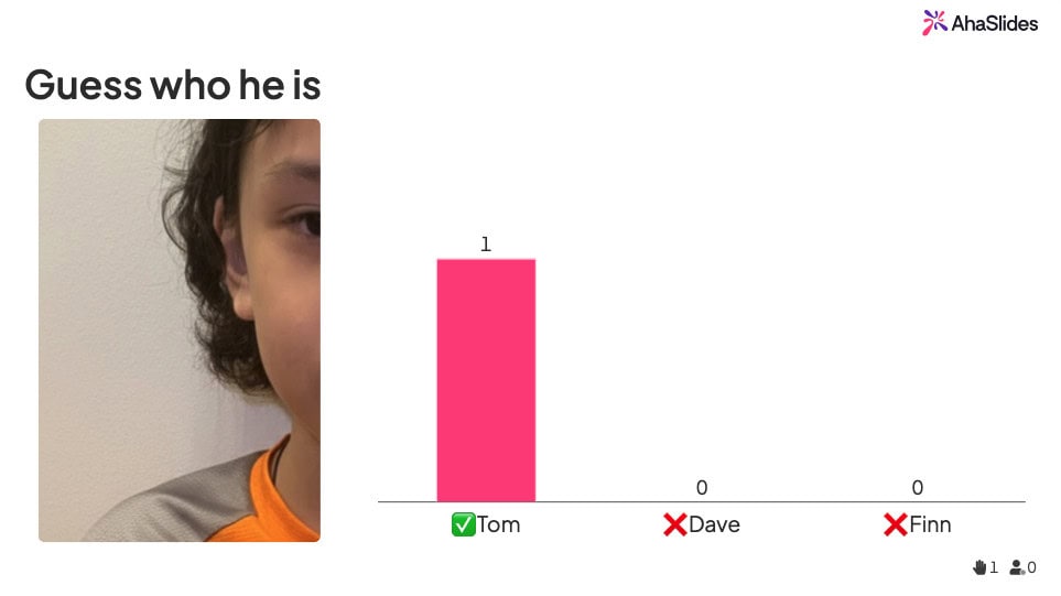 a guess the pic quiz played on AhaSlides