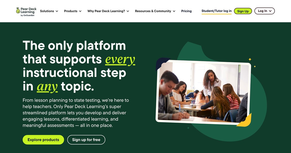 Pear Deck interactive Google Slides add-on showing formative assessment features