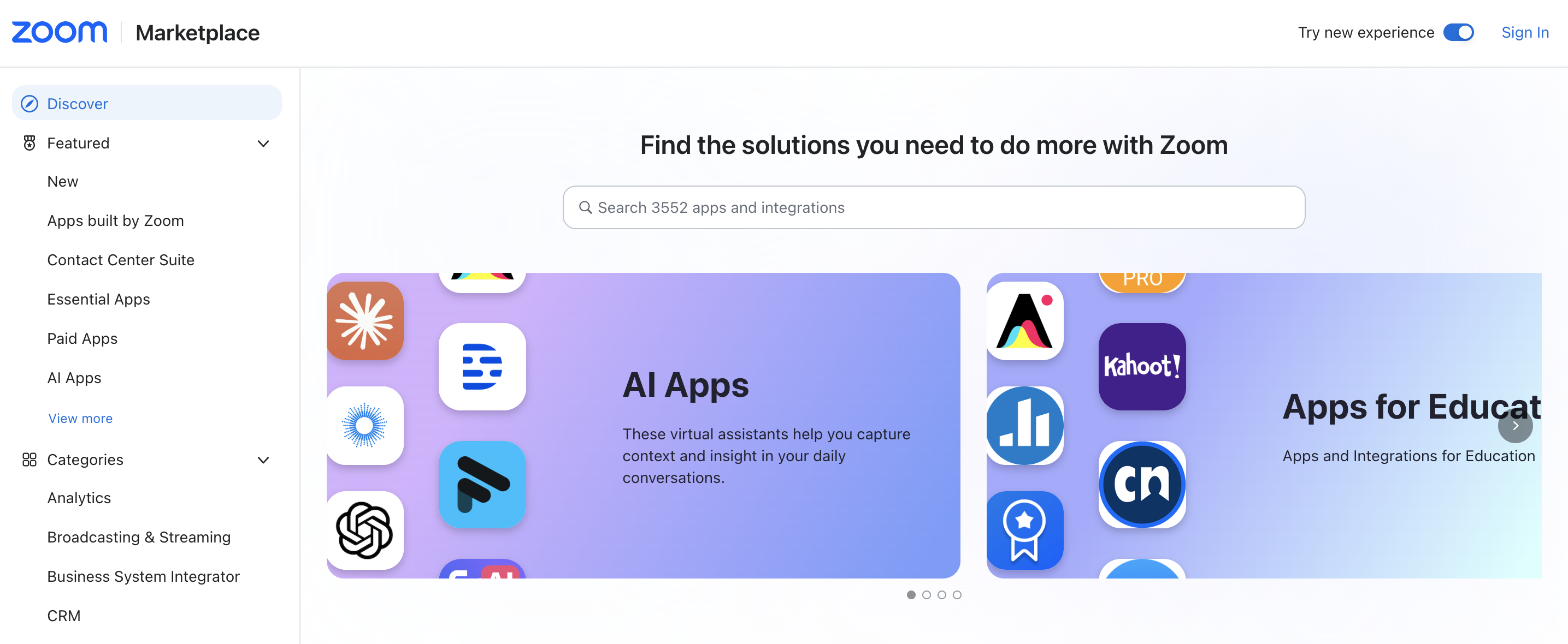 Krok 1: Přejděte na Zoom App Marketplace