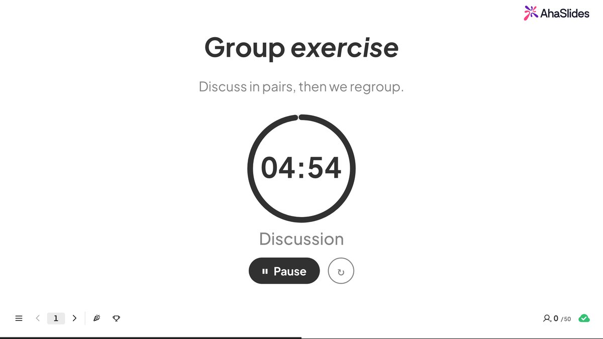 The same timer at 04:54, ring partly depleted, with Pause and reset controls