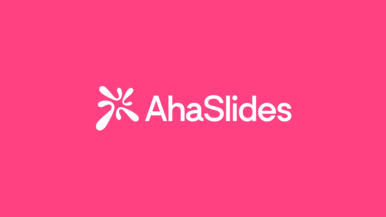 AhaSlides pink background with white logo