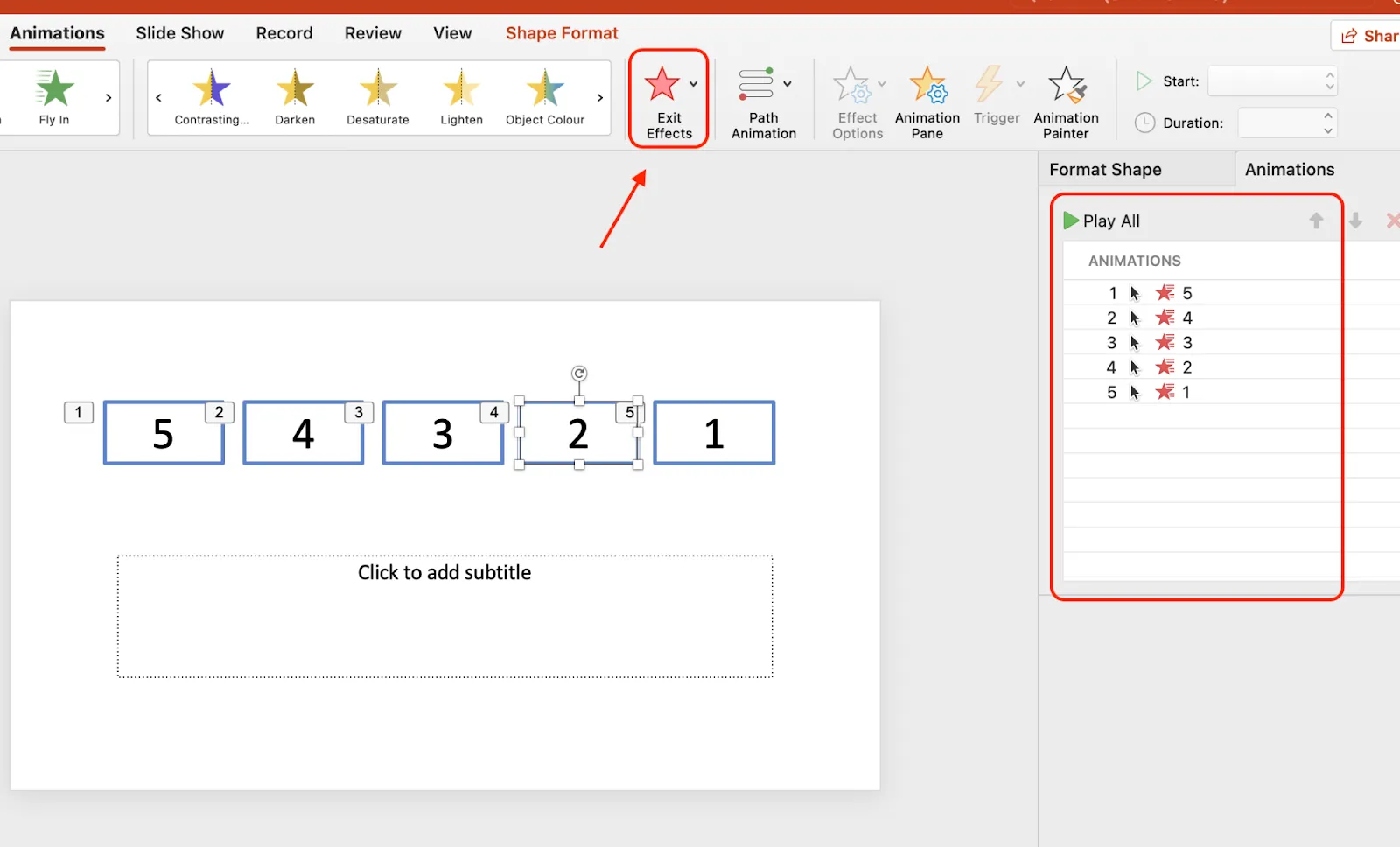 Add animations on your timer’s boxes - How to Add a Timer in PowerPoint