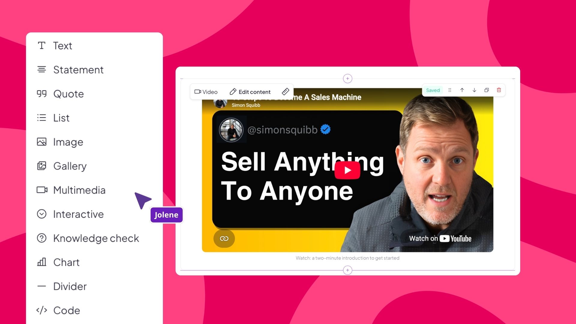 AhaSlides course builder with modules and lessons