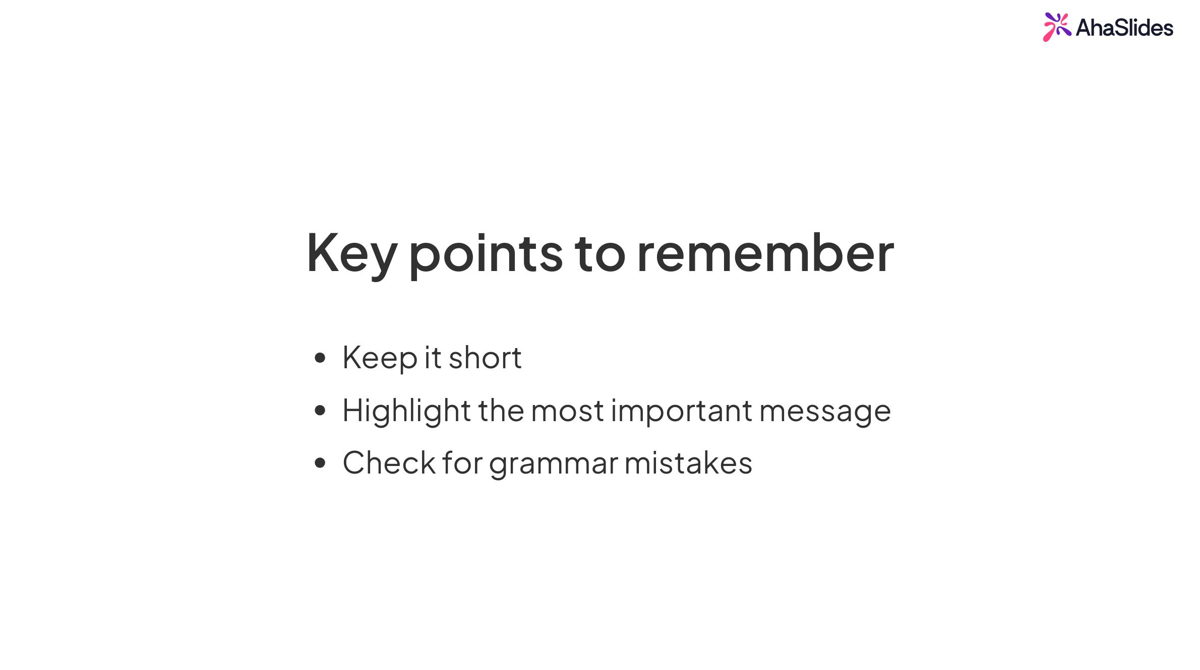 List slide in an AhaSlides presentation